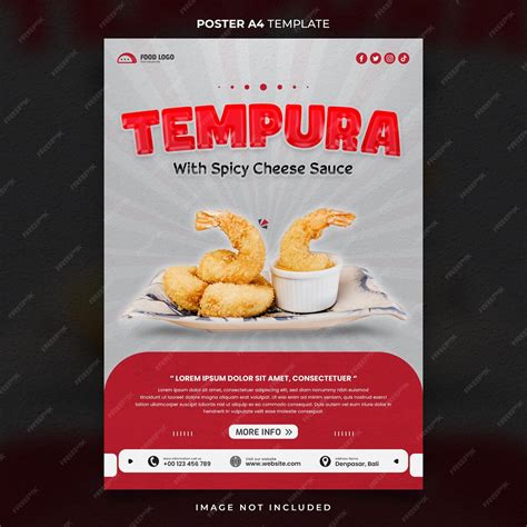 Special asian food menu tempura poster or banner。